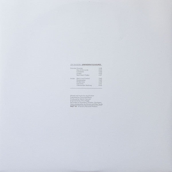 Joy Division – Unknown Pleasures | 180g Audiophile Vinyl LP