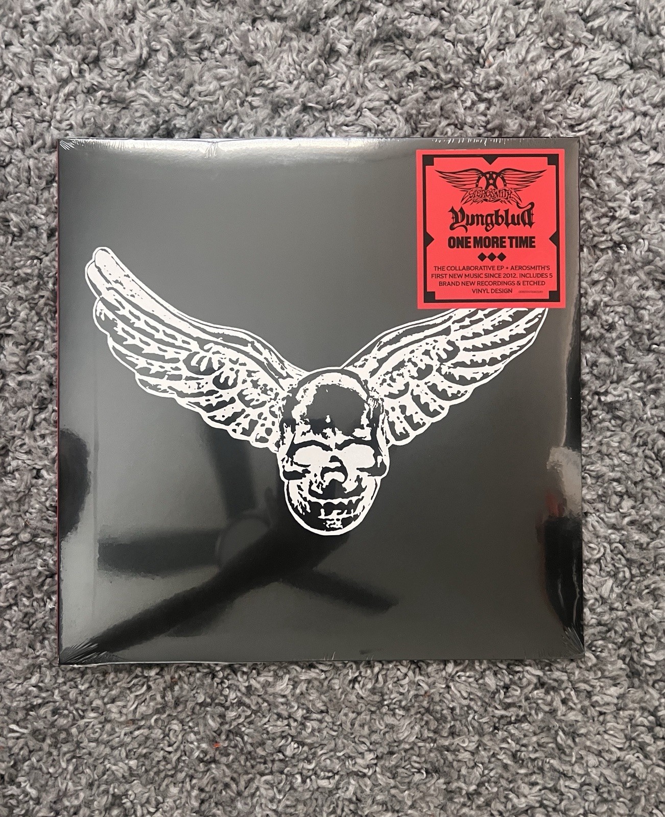 Aerosmith & YUNGBLUD One More Time Signed Insert Black Vinyl LP – IN HAND