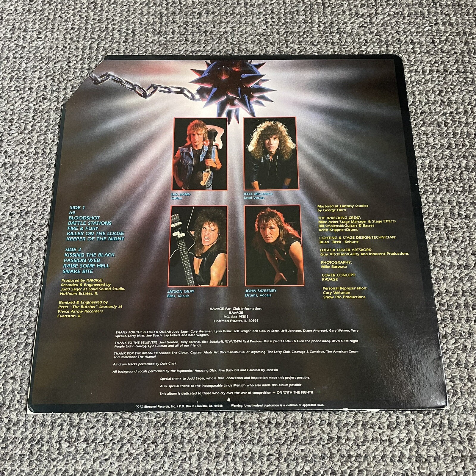 Ravage – Wrecking Ball Vinyl Record FIRST EU Pressing BLACK 1986