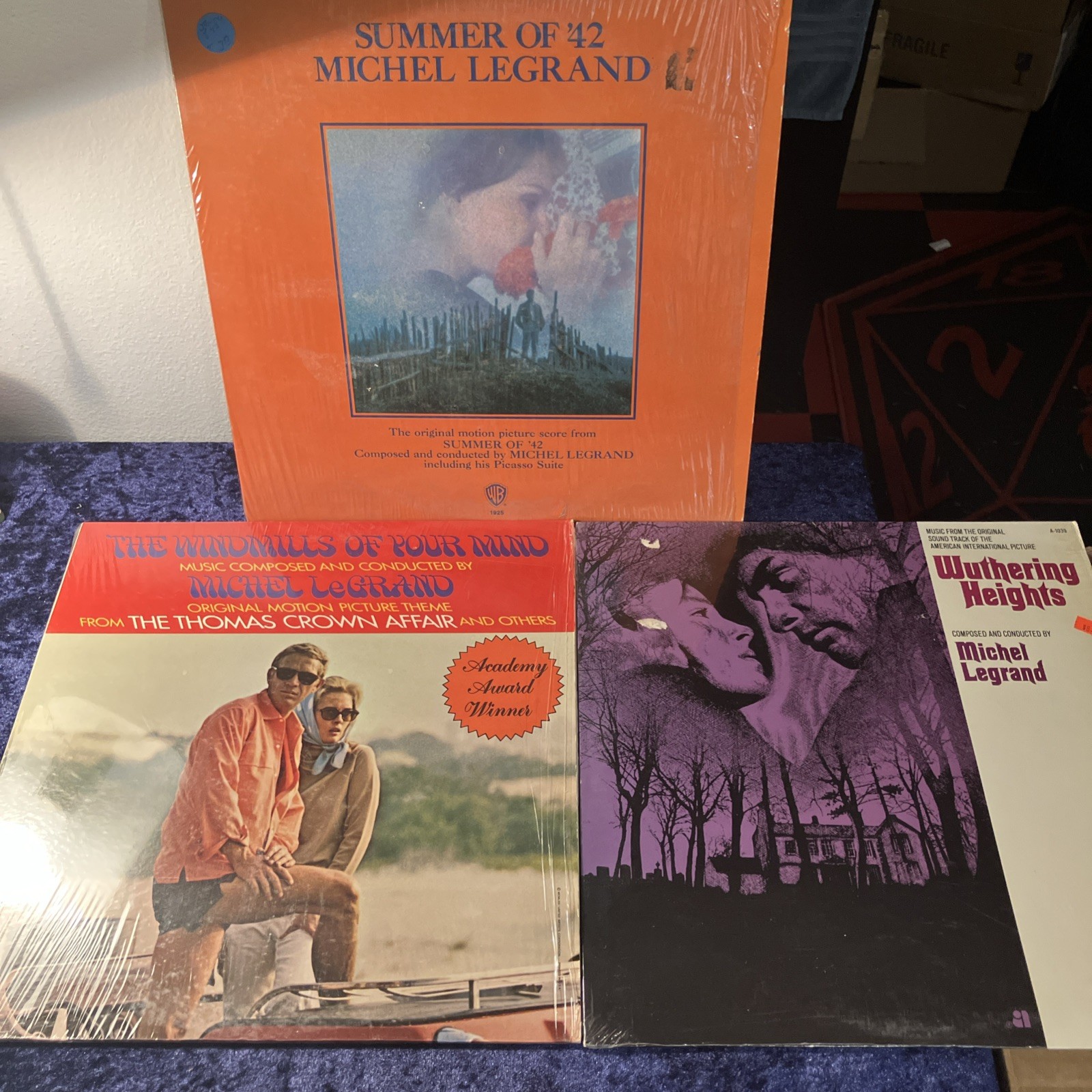 Michel Legrande – 3 Vinyl LP LOT – Wuthering Heights, Windmills, “Summer of ’42”