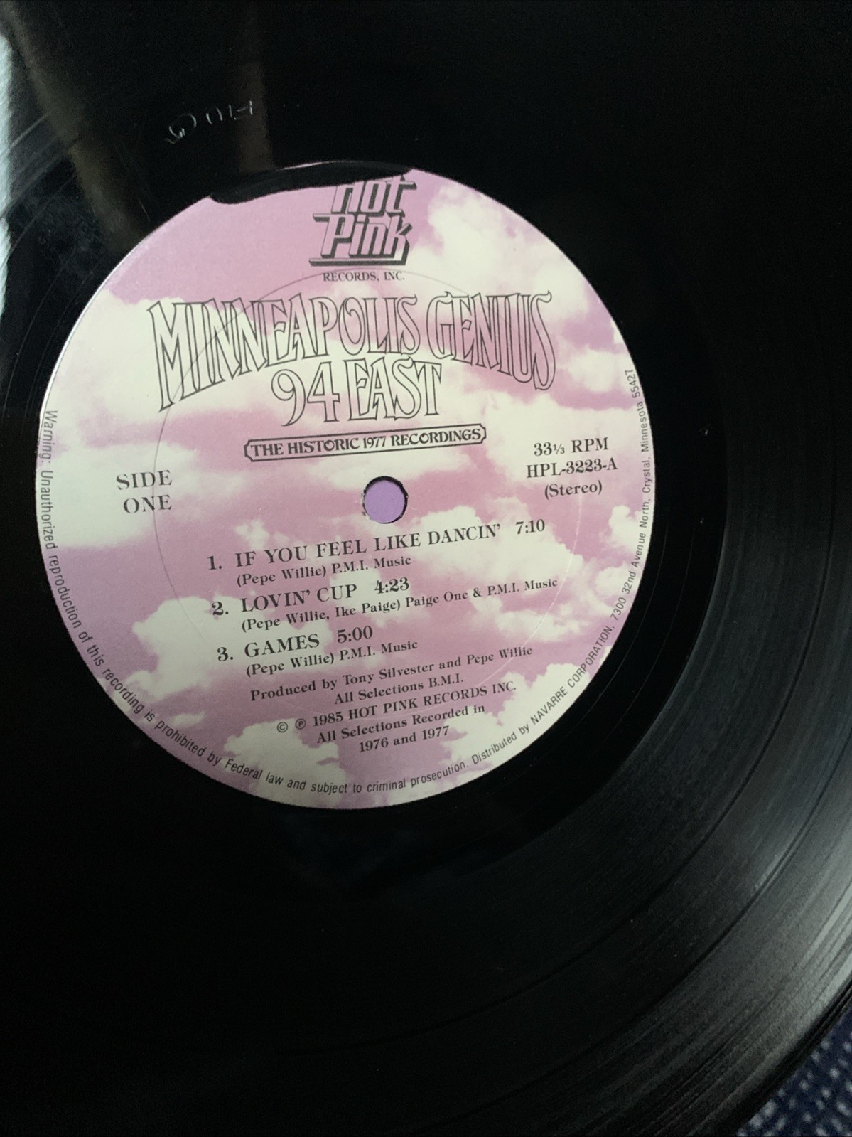 East Minneapolis Genius -1977 Recordings, 1985 Hot Pink Records VG+ Vinyl