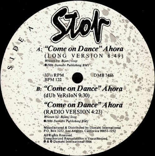 Stop, Come On Dance (Ahora), (12″, Pic), VG+, 3914294998