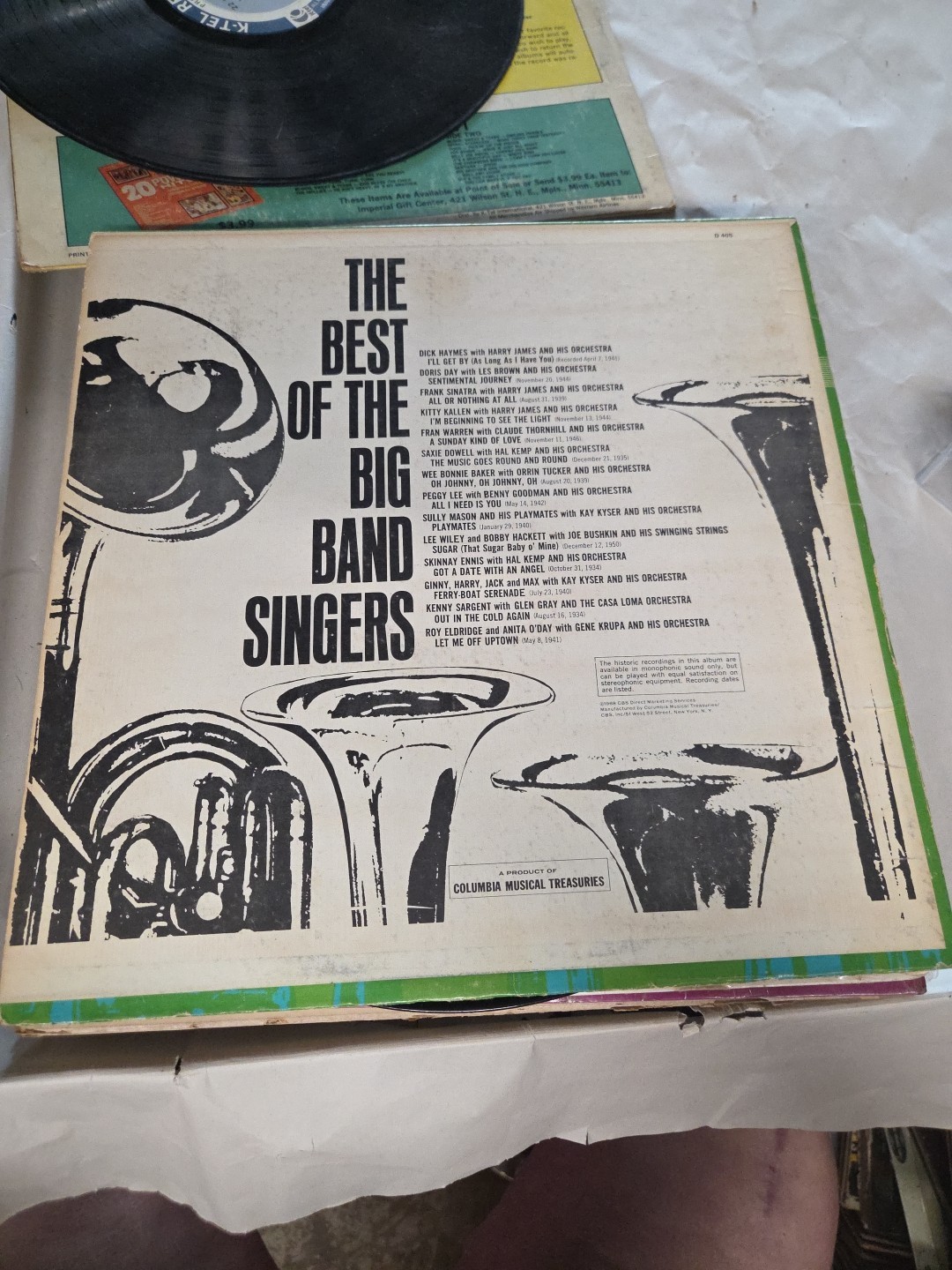 The Best Of The Big Band Singers Record Album Vinyl Various Artists GOOD