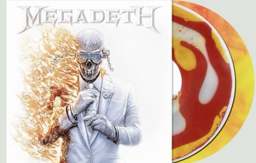 Megadeth Self Titled Red & Yellow Liquid Filled And Marbled 2xLP Vinyl
