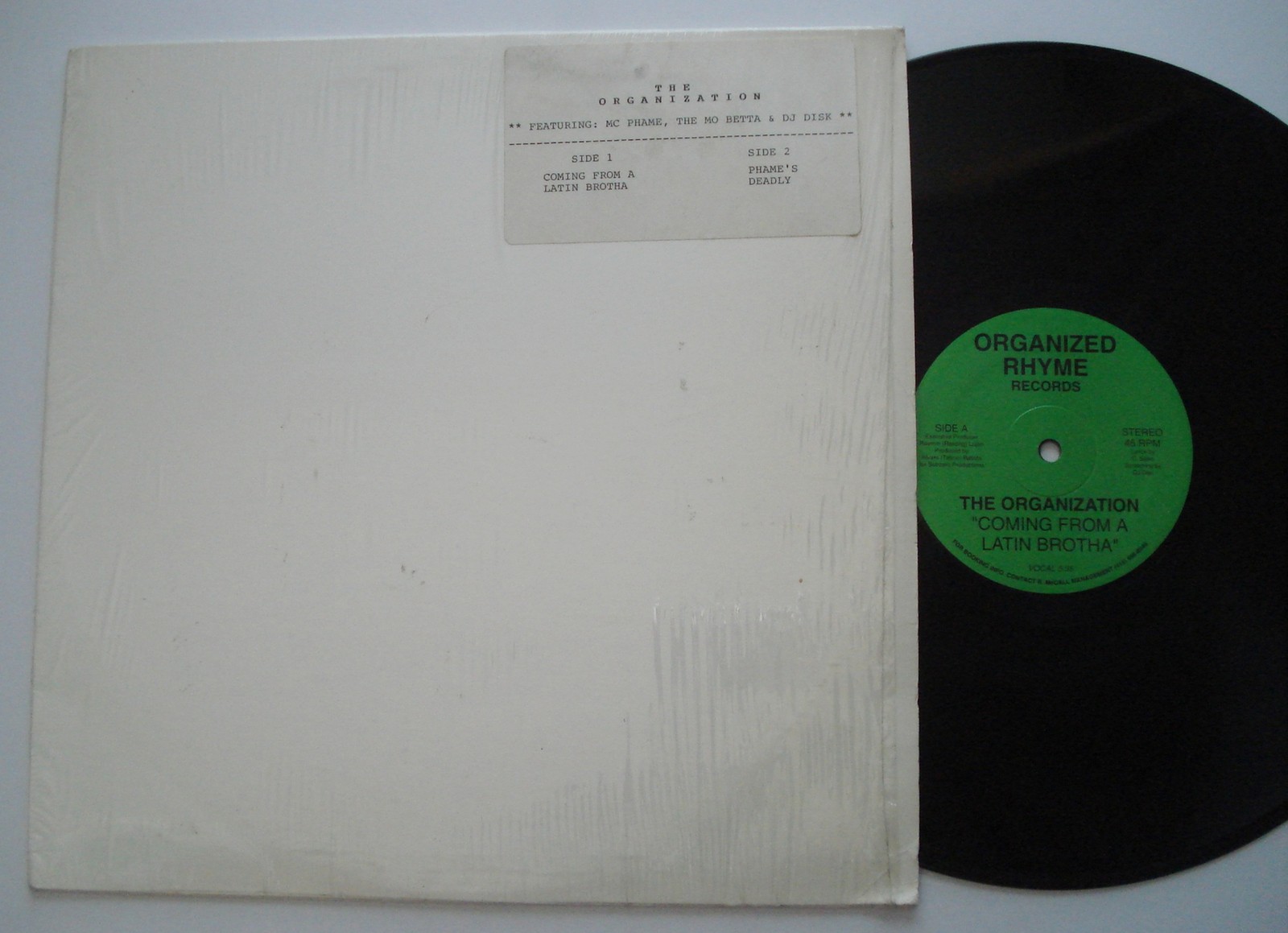 THE ORGANIZATION Coming From A Latin Brotha ORGANIZED RHYME ’91 Hip Hop 12″