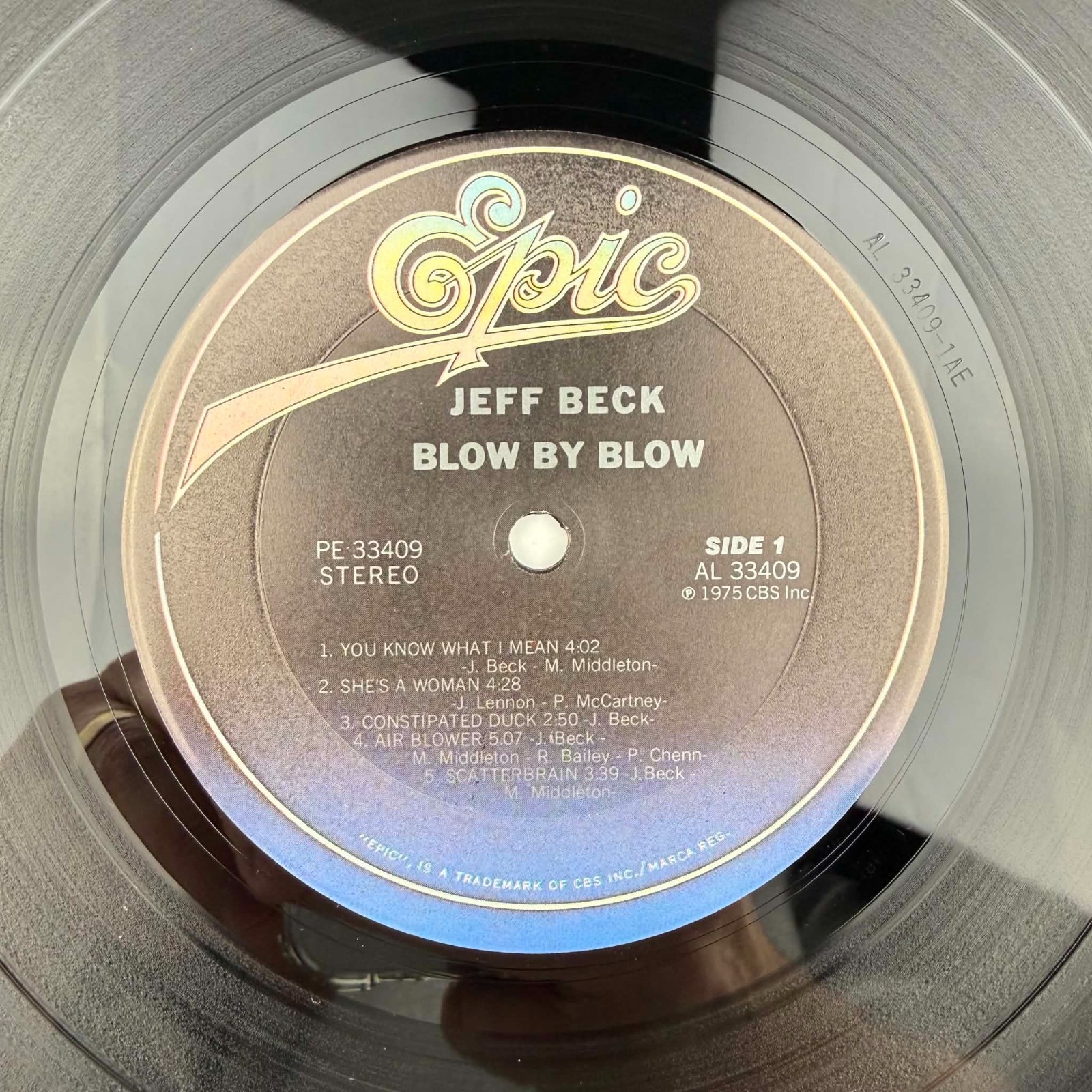 Jeff Beck Blow By Blow 1975 PE 33409 Epic vinyl record LP NM
