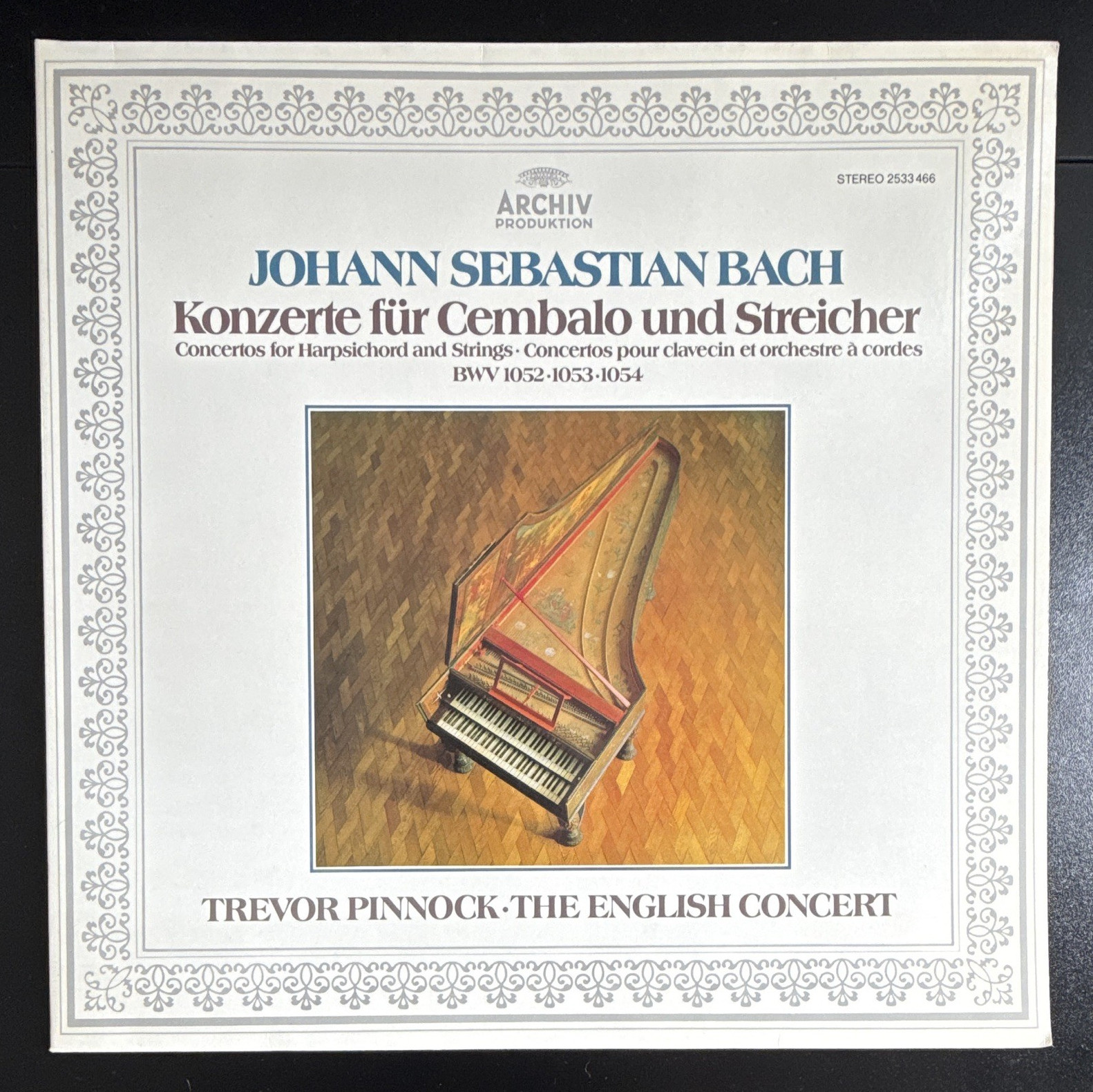 Archiv Produktion Bach Cembalo & Streicher BWV 1052-1054 Pinnock LP Stereo