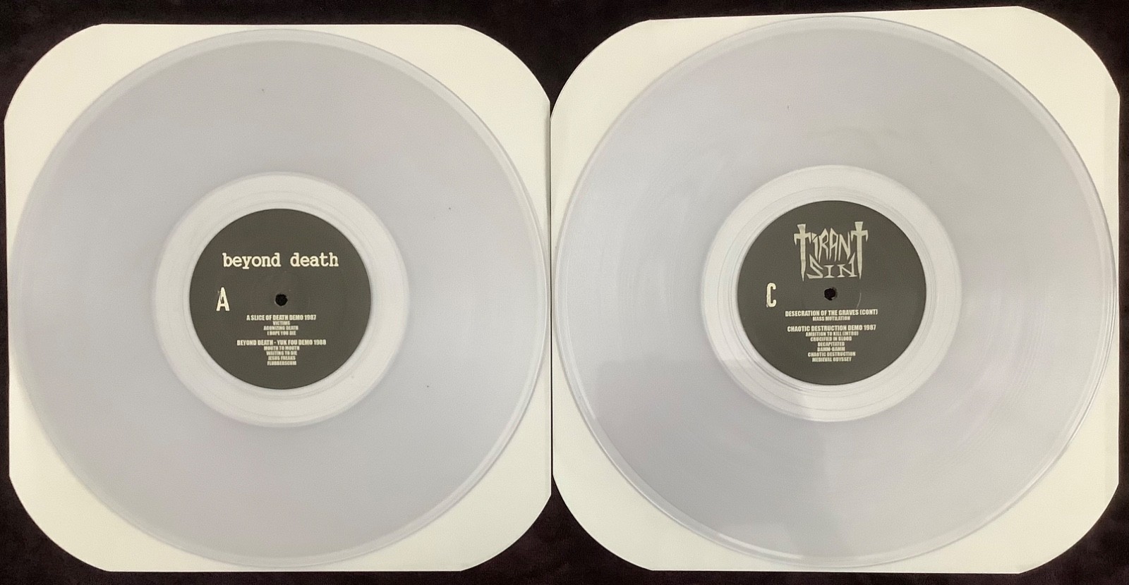 BEYOND DEATH TIRANT SIN BEFORE THE CORPSE 2LP NEW DEMOS CANNIBAL CORPSE BARNES