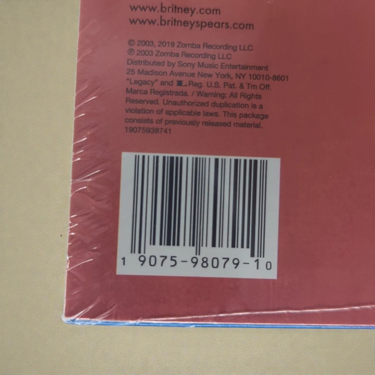 BRITNEY SPEARS In The Zone LP CLEAR VINYL New SEALED Color Exclusive UO LTD 3000