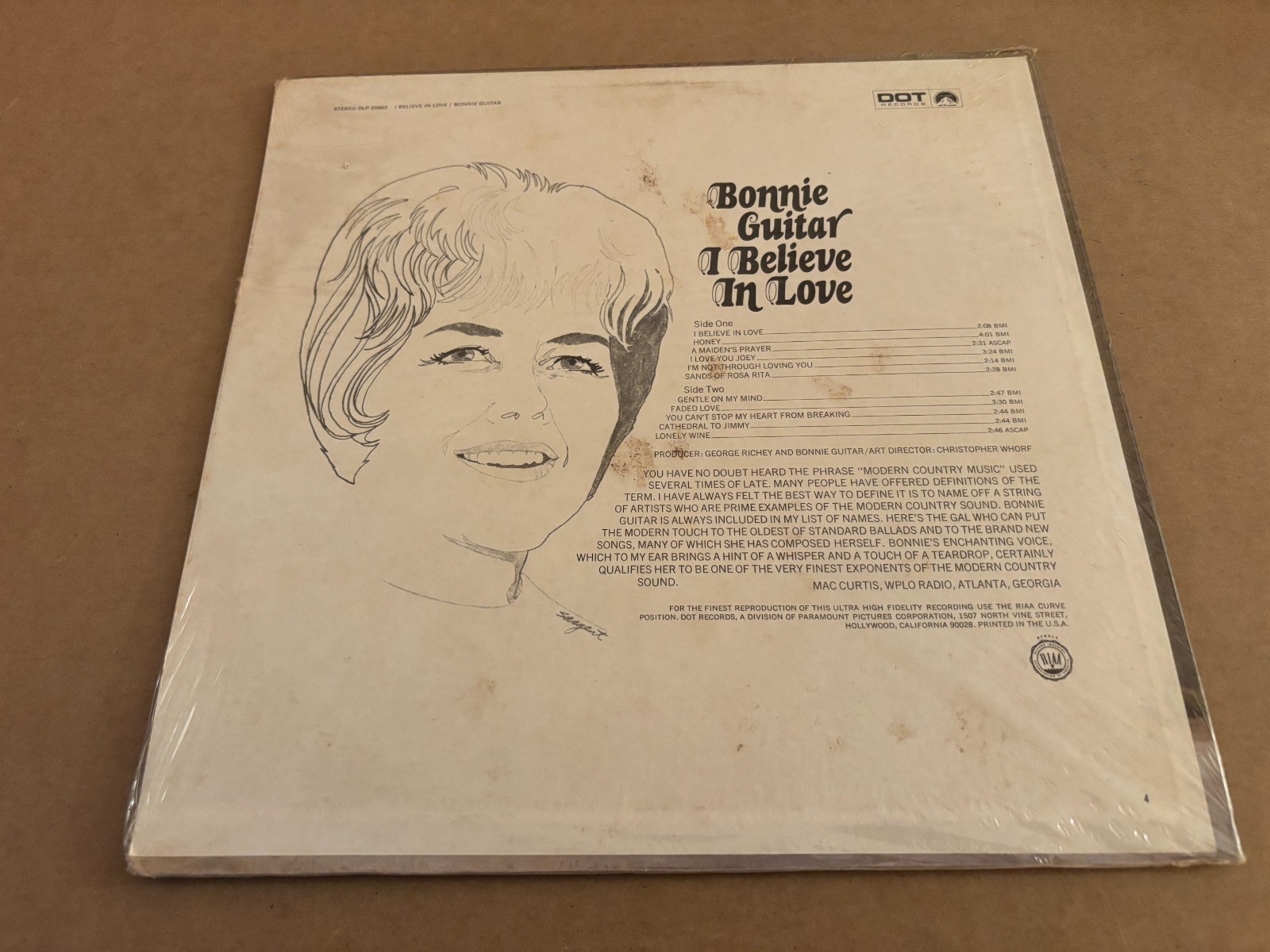 Bonnie Guitar I Believe In Love Brand New Sealed LP Dot Records country vinyl