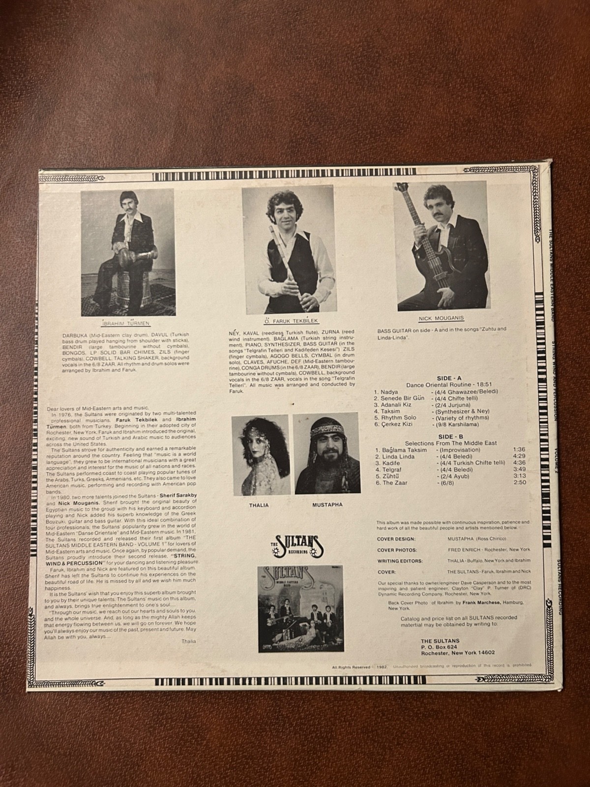 The Sultans Middle Eastern Band-String Wind And PercussionVol 2 S-003 Vinyl 12”