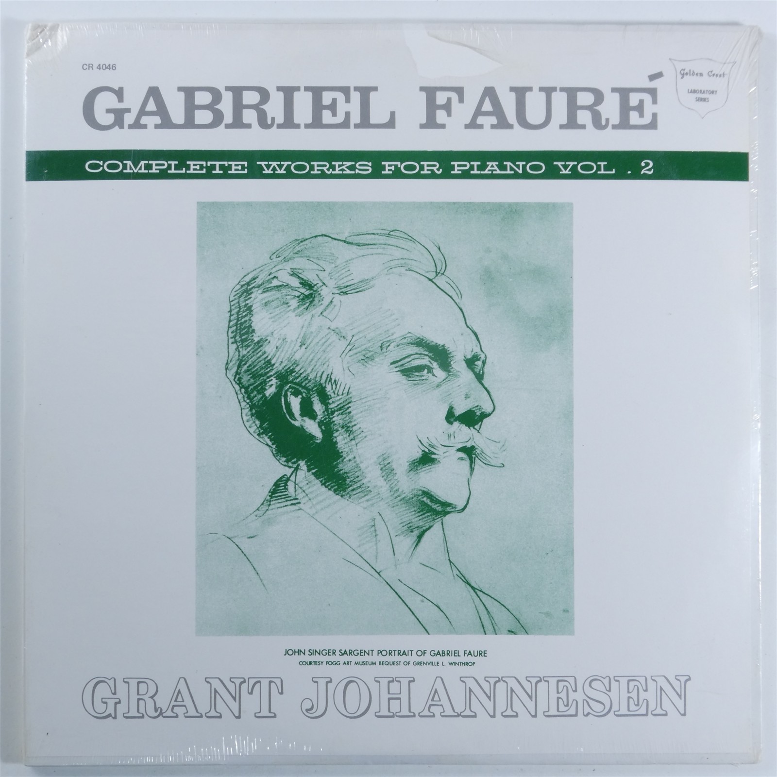 FAURE Works For Piano Vol. 2 JOHANNESEN – GOLDEN CREST 2xLP MONO SEALED B555