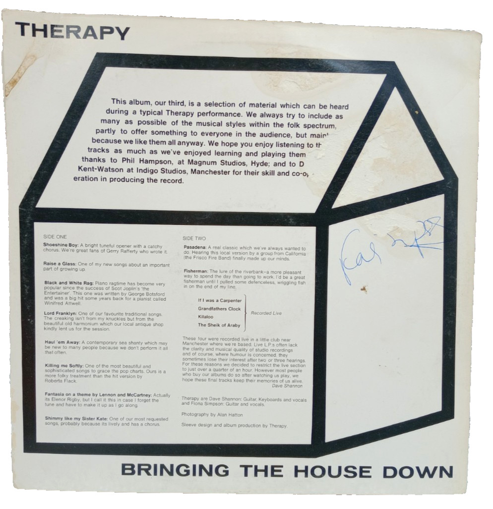 Therapy Bringing The House Down Record LP Vinyl 1975 Folk, World & Country