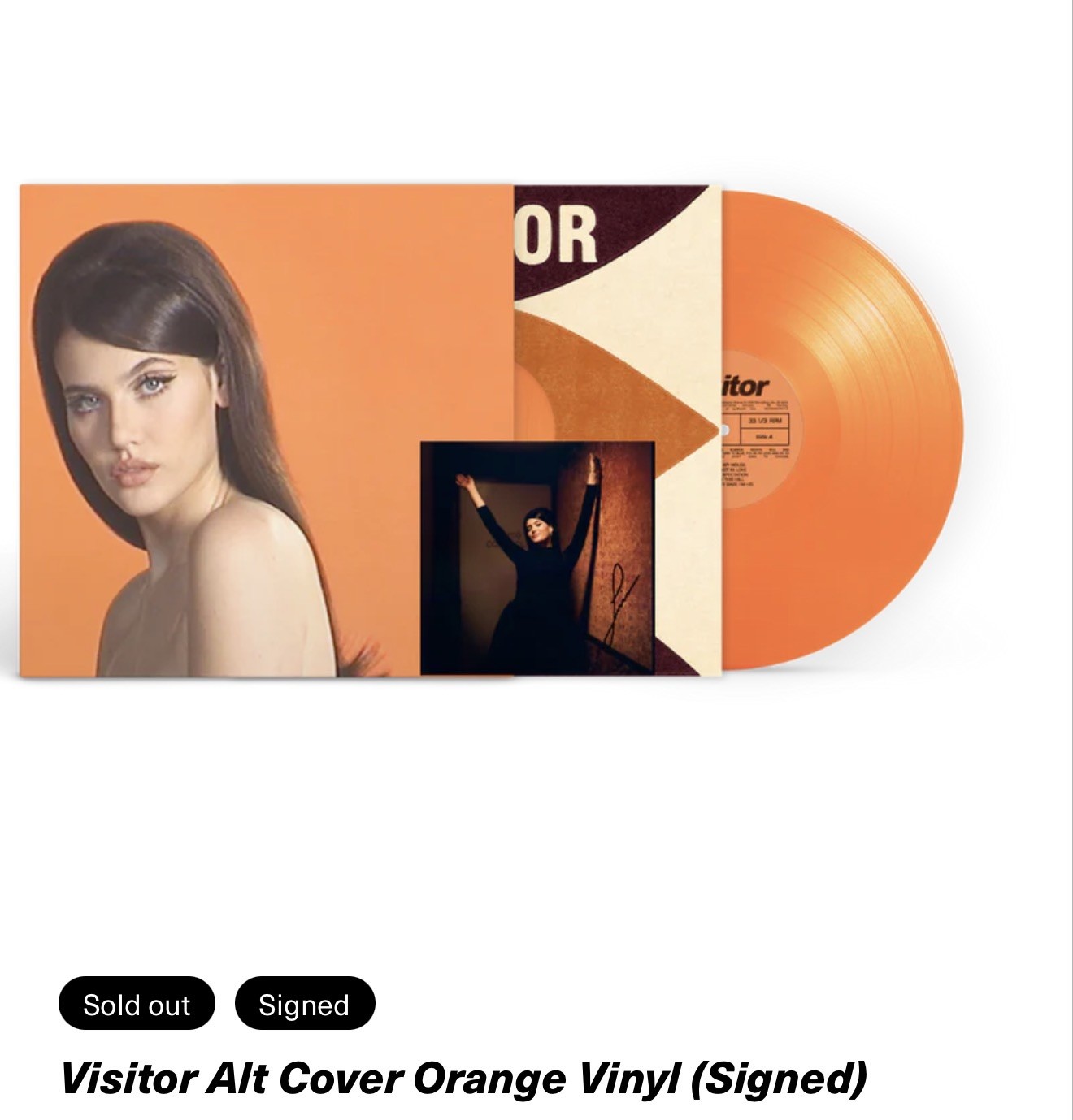 [SIGNED]✍️ Sienna Spiro 🧡 Visitor ALT COVER Orange Vinyl SOLD OUT!