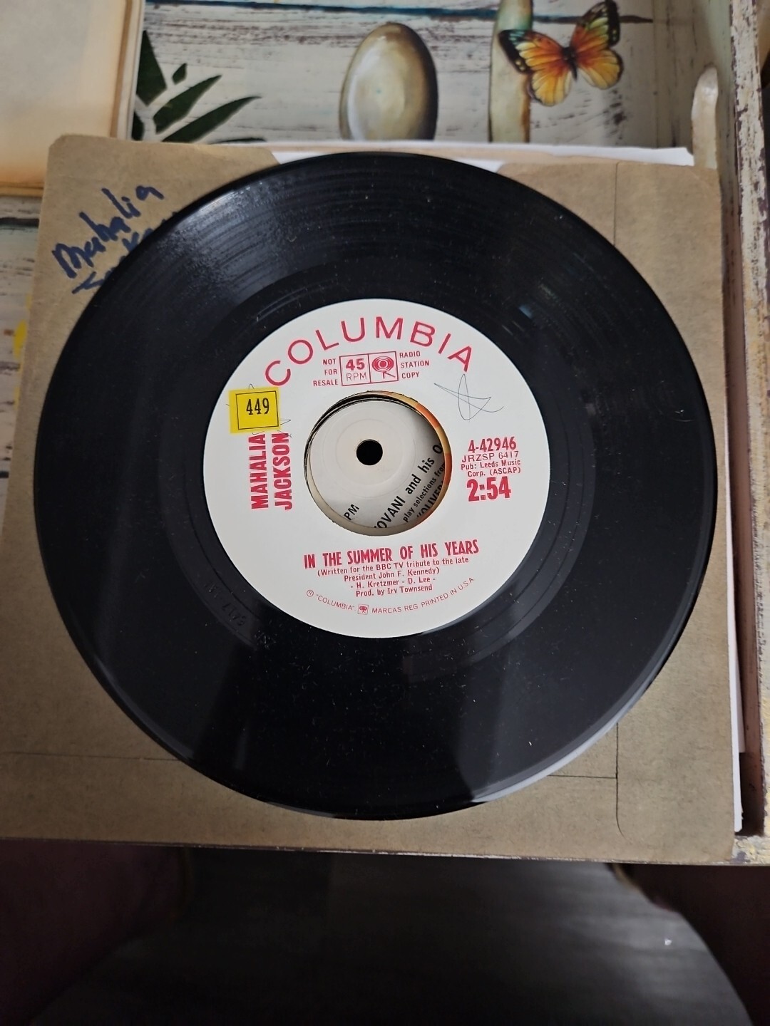 Mahalia Jackson In The Summer Of His Years / Song For My Brother 45 VG