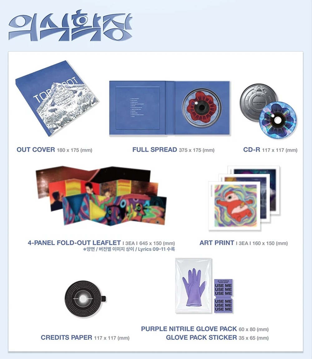 T.O.P [ANOTHER DIMENSION] 1st Album CD+3 Leaflet+4 Art Print+Glove Pack+Sticker