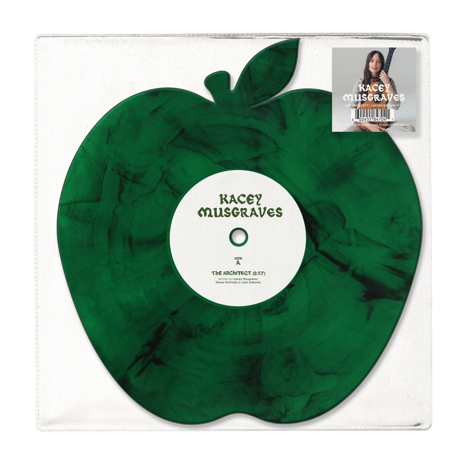 Kacey Musgraves – The Architect – 🍏 Green 7″ Vinyl 45 RPM Apple-shaped – New ✅