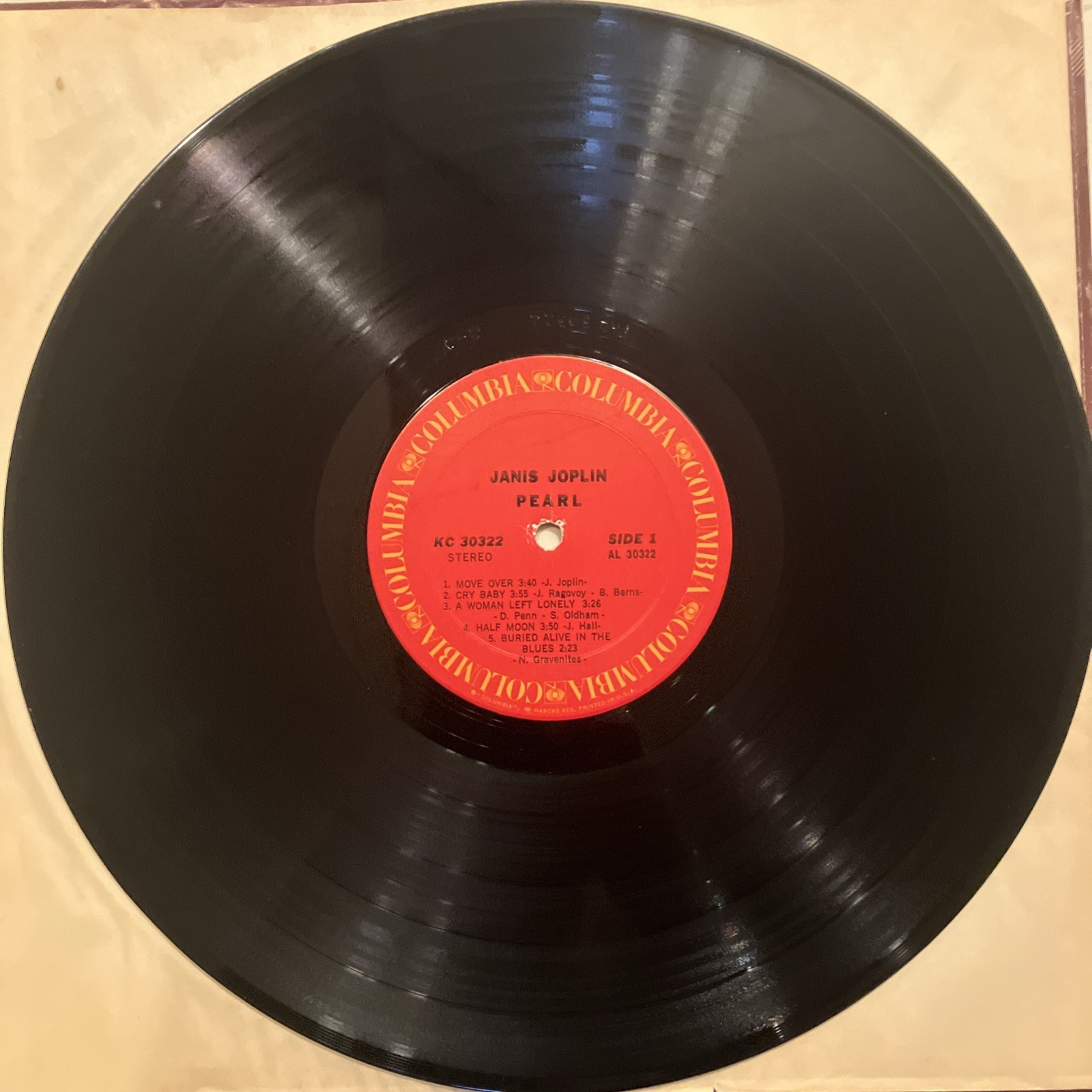 Janis Joplin Pearl Vinyl LP Columbia PC 30322 Full Tilt Boogie Vintage Record