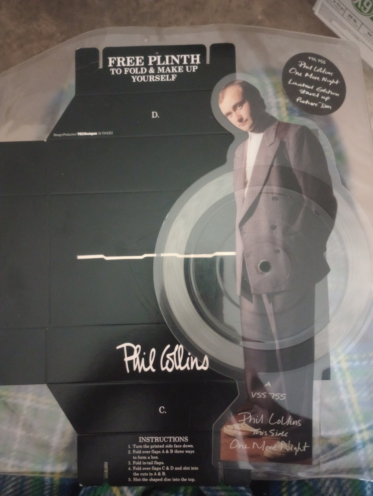 Phil Collins – One More Night 10″ Shaped Picture Disc & Plinth UK Pressing