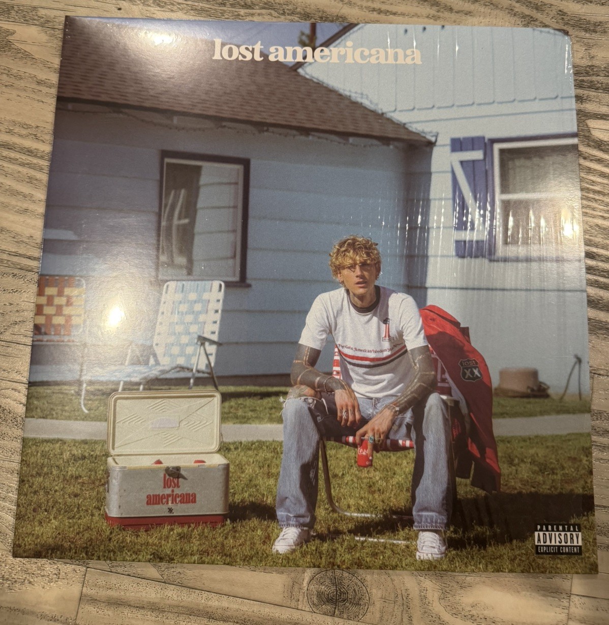 SIGNED Lost Americana Insert Red/White Vinyl – AUTOGRAPHED Machine Gun Kelly MGK