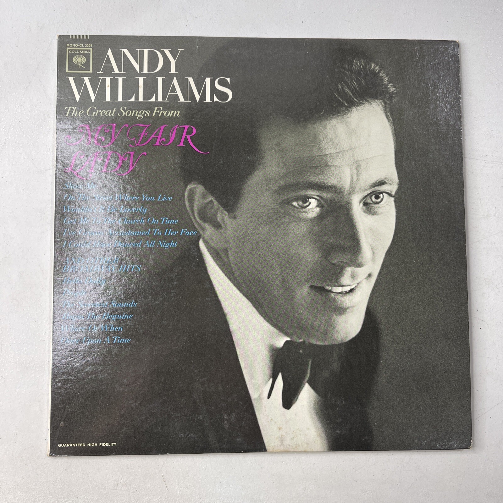 F Andy Williams My Fair Lady Columbia Mono CL2205 Vtg Vinyl