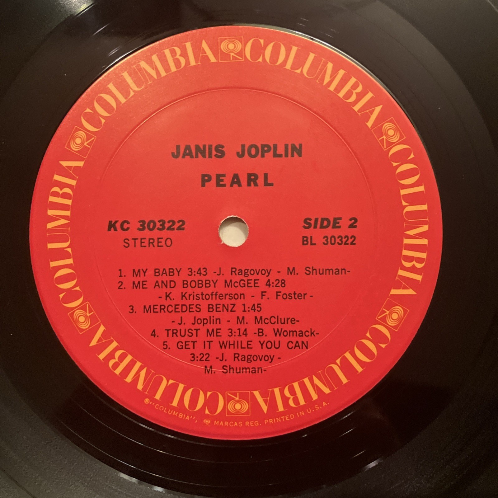 Janis Joplin Pearl Vinyl LP Columbia PC 30322 Full Tilt Boogie Vintage Record