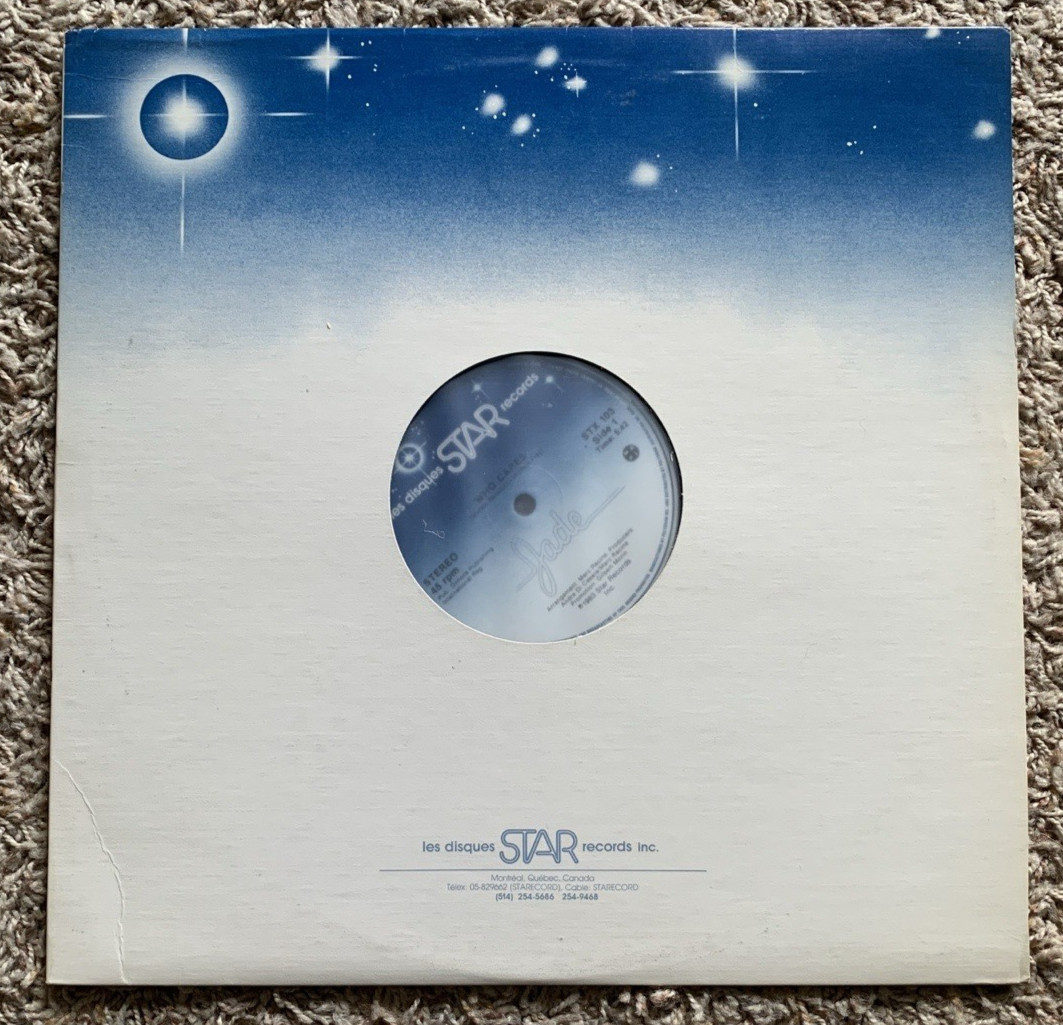 Jade – Who Cares (2 versions) Record Vinyl 12″ Single 1983 Canada VG+ Hi NRG VG+