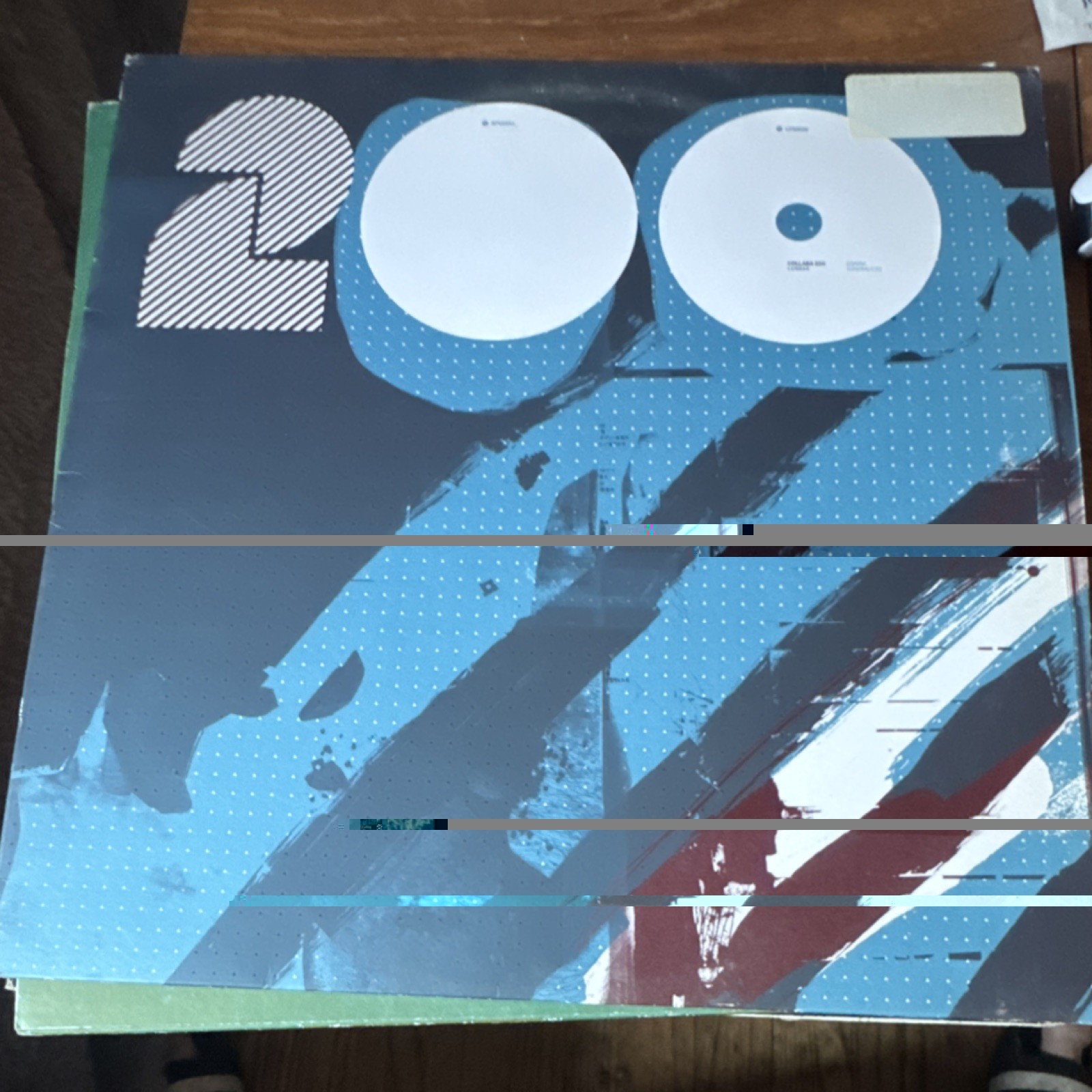 200 Vinyl Record Abstract Blue White Cover Art Multicolor Cardboard Sleeve