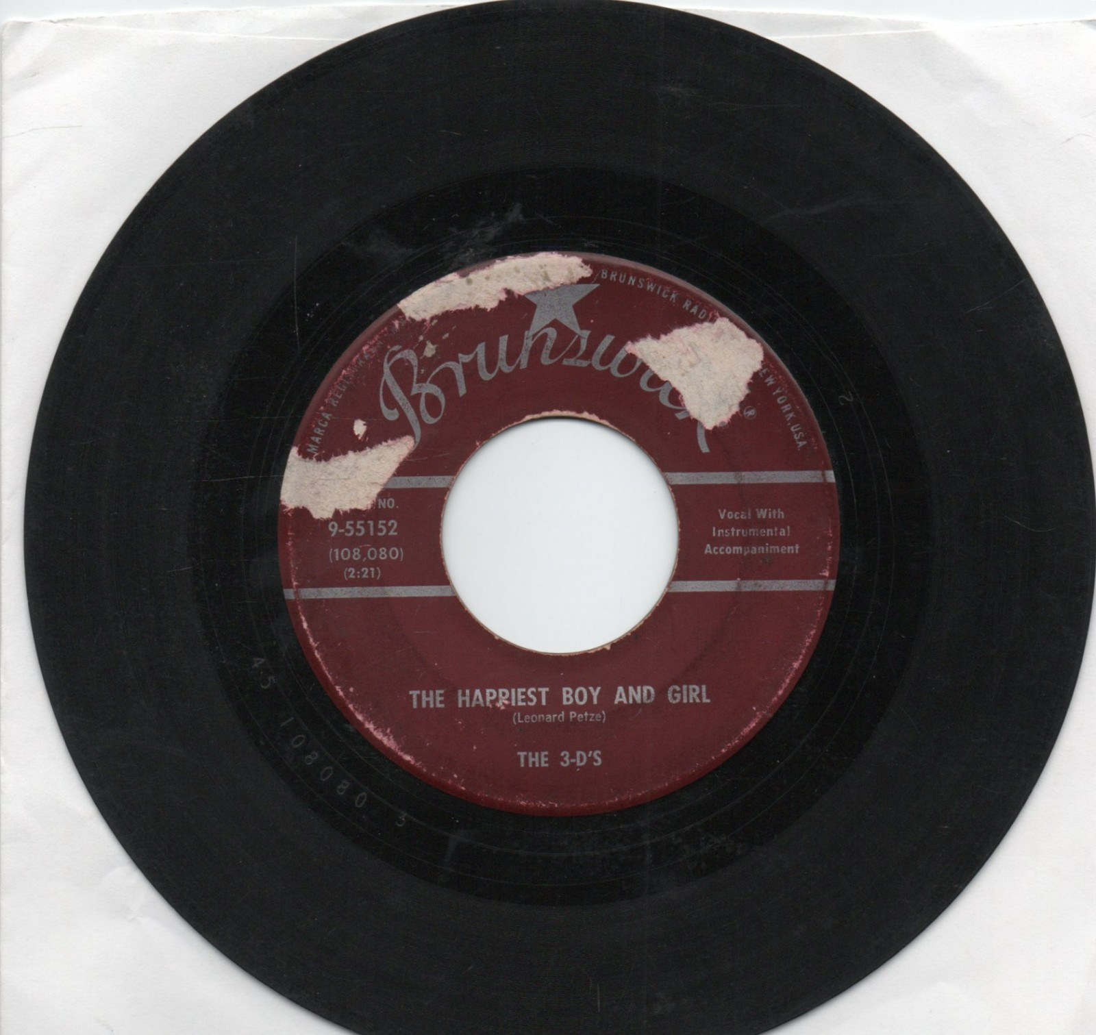 The Three D’s The Happiest Boy And Girl on Brunswick Teen Doo Wop 45