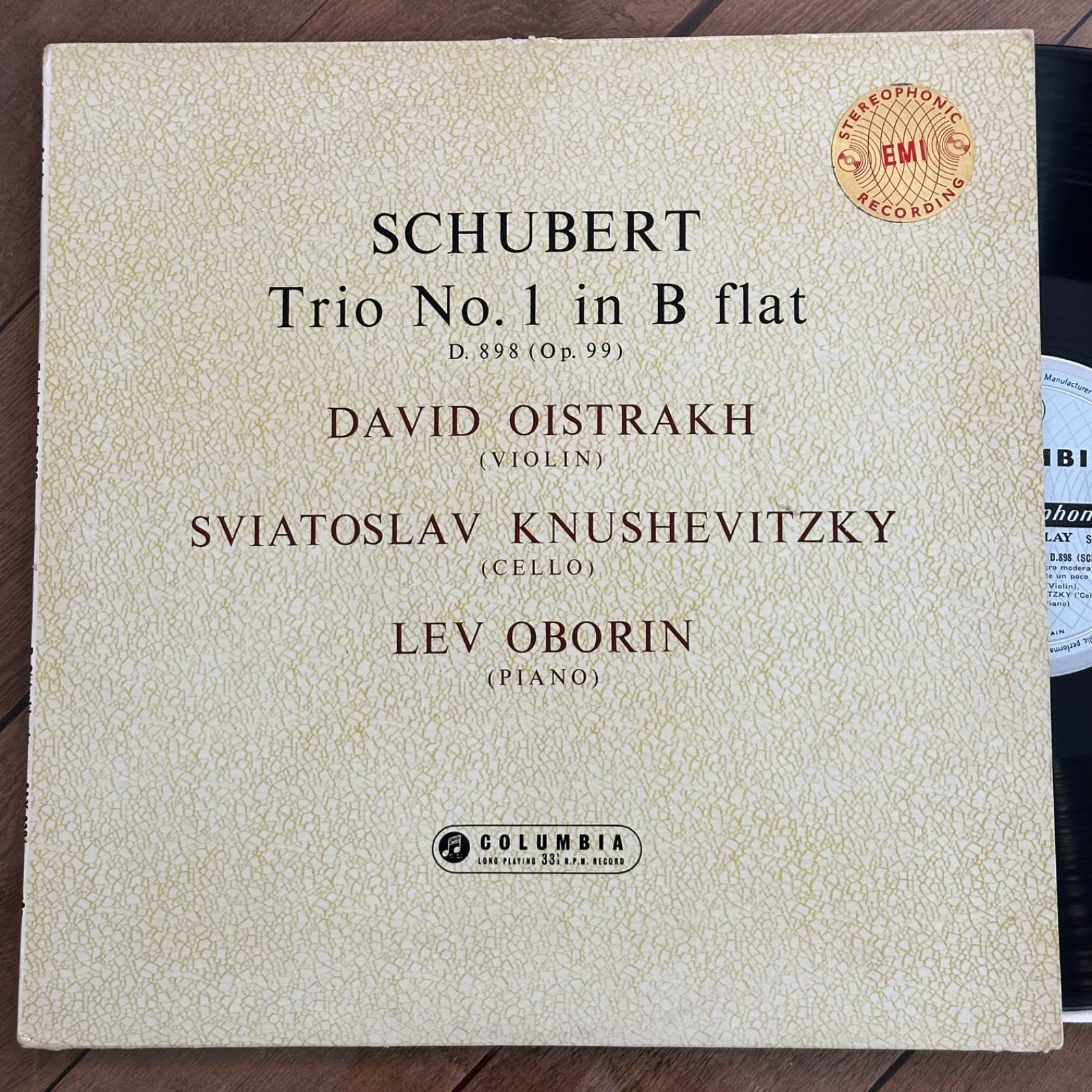 David Oistrakh EX! ED1 UK Schubert Trio Columbia lp SAX 2281 Violin Cello Piano