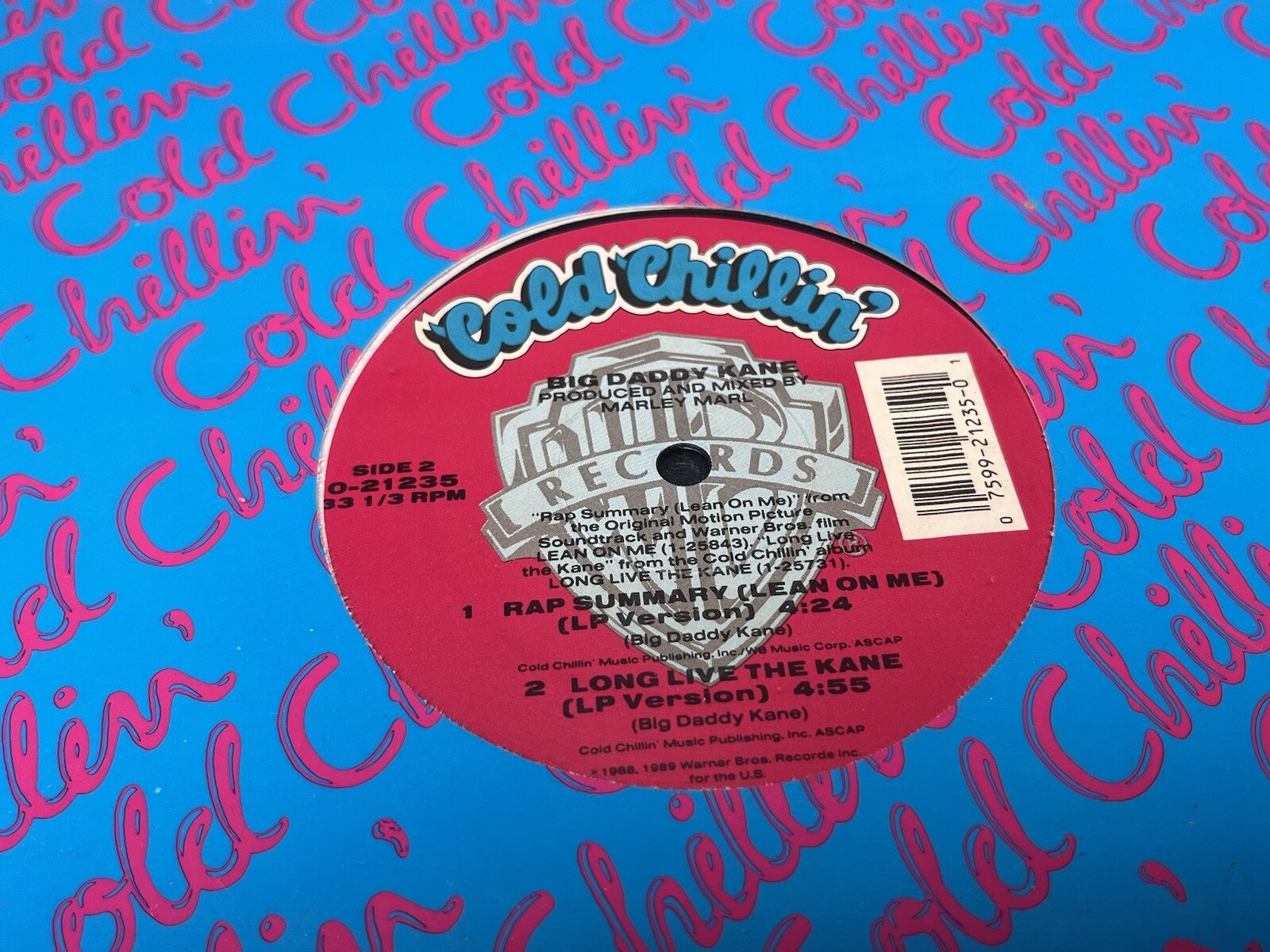 1989 – BIG DADDY KANE – RAP SUMMARY (LEAN ON ME) – COLD CHILLIN’ RECORDS OG VG