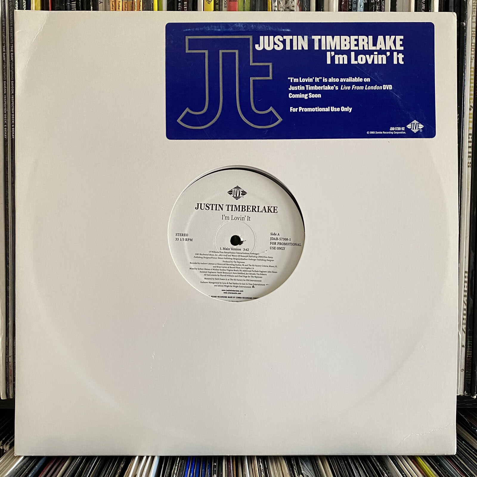 JUSTIN TIMBERLAKE – I’M LOVIN’ IT (12″) 2003!! RARE!! THE NEPTUNES / PHARRELL