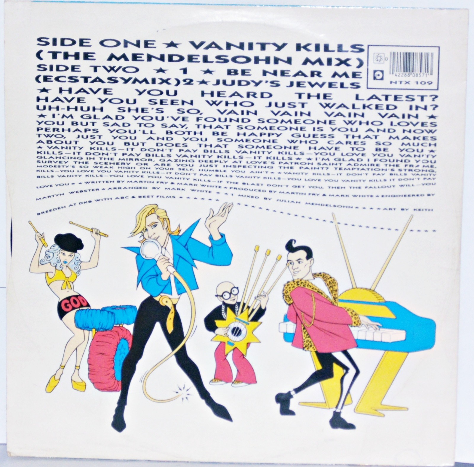 ABC Vanity Kills 12″ Orig 1985 UK Neutron VG+ Synth Pop New Wave Vinyl NTX 109
