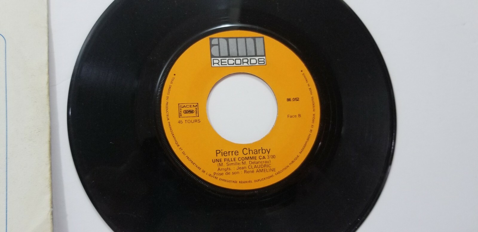 Eurovision PIERRE CHARBY YOU Vtg 1970s French Euro Press 45 Record
