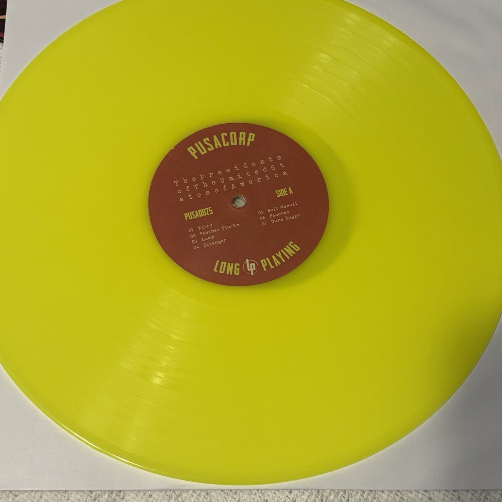 The Presidents Of The United States Of America Neon YELLOW vinyl LP Limited 90s