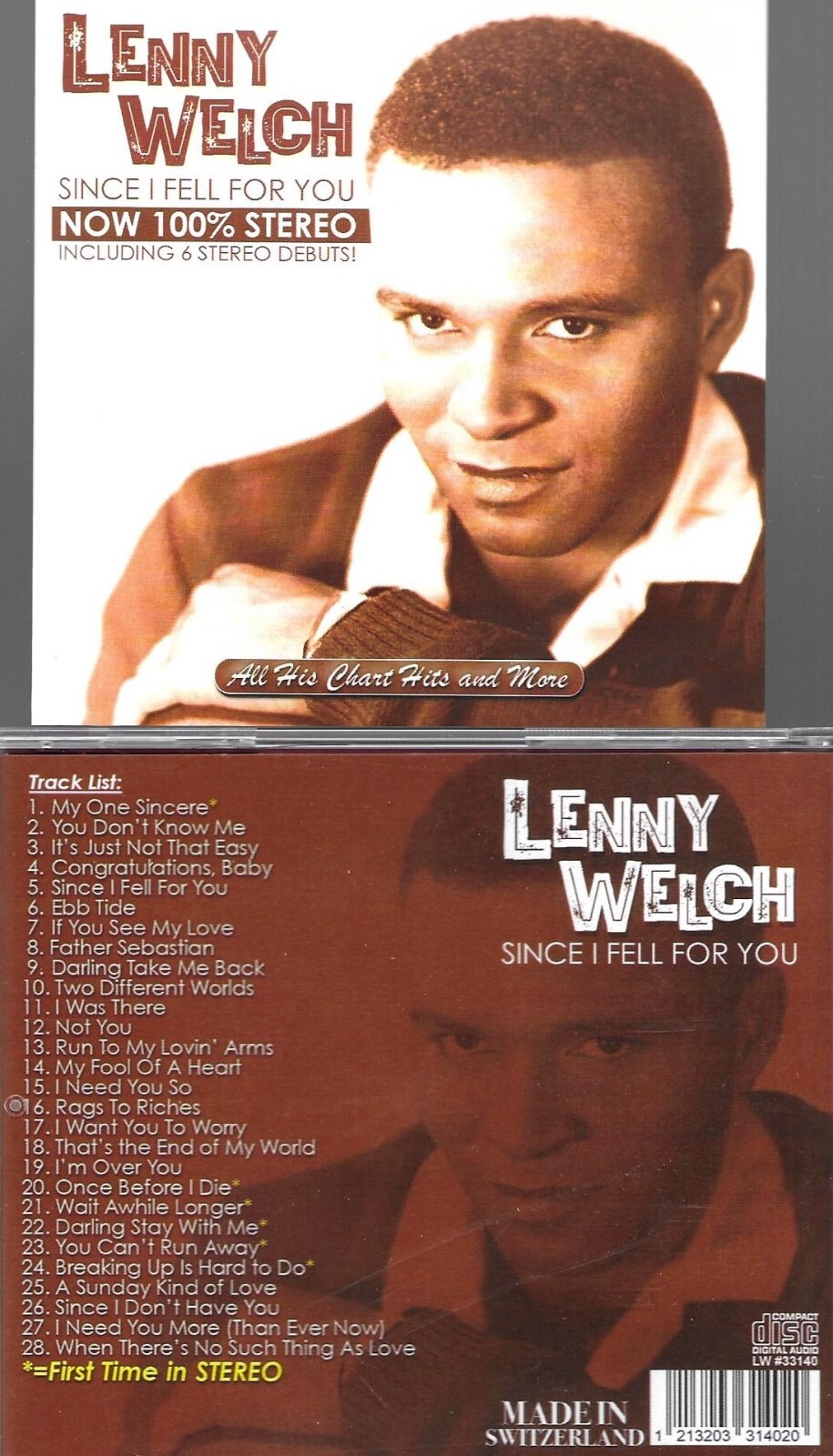 LENNY WELCH-SINCE I FELL FOR YOU/ALL HIS CHART HITS + -NOW 100% STEREO-IMPORT CD