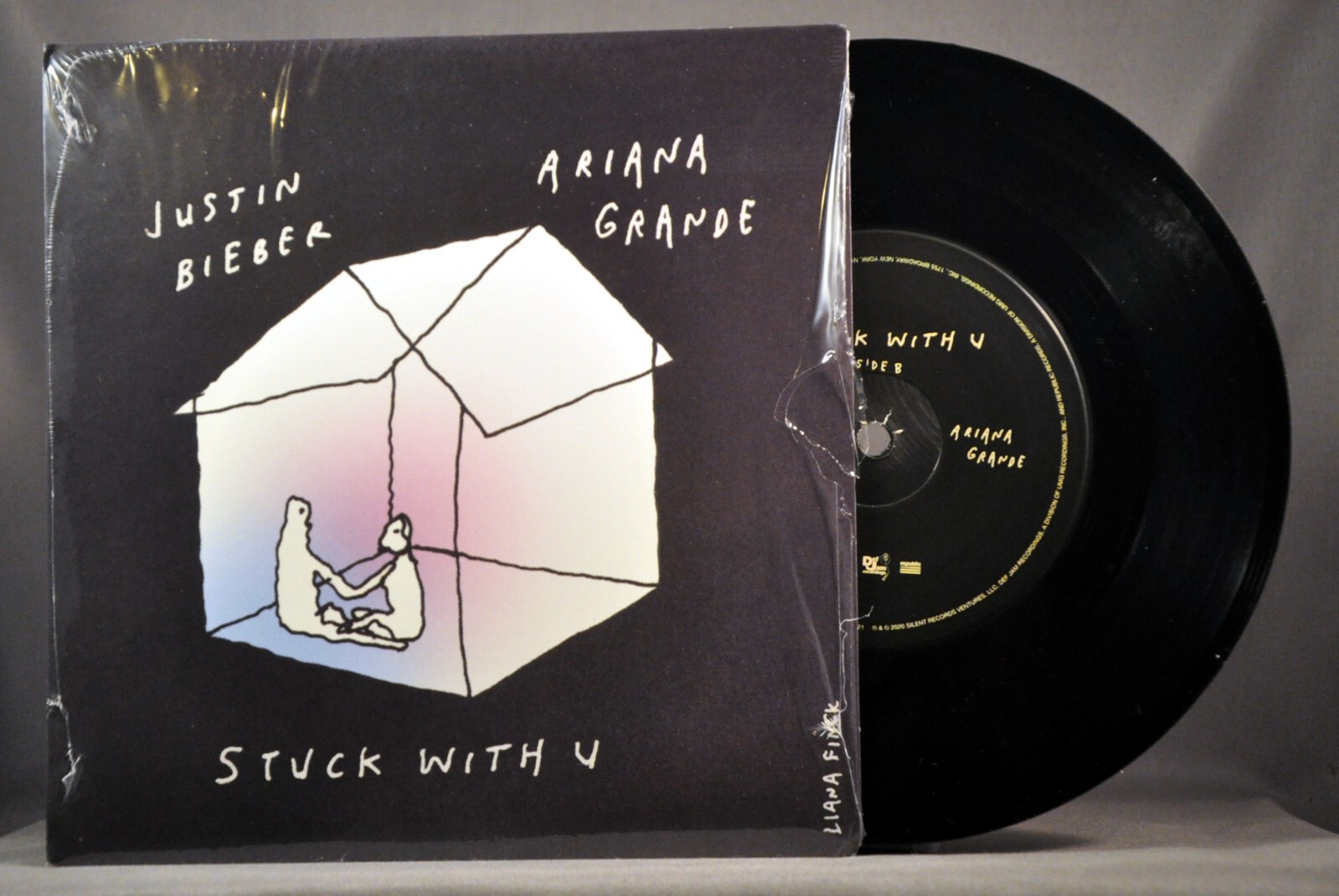 Ariana GRANDE Justin BIEBER Stuck With U Orig 2020 7″ VINYL Record w- Alt Sleeve