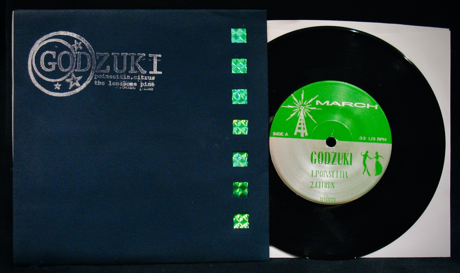 GODZUKI~Poinsettia~Chicago Electronic Rock EP 45 & Picture Sleeve~MARCH RECORDS