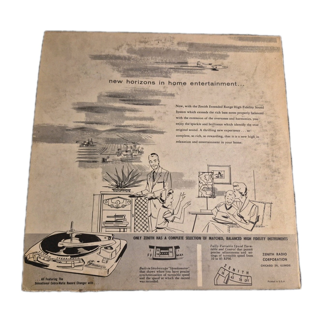 1954 Zenith Extended Range High Fidelity Demonstration Record 10″ Promo TV-20929