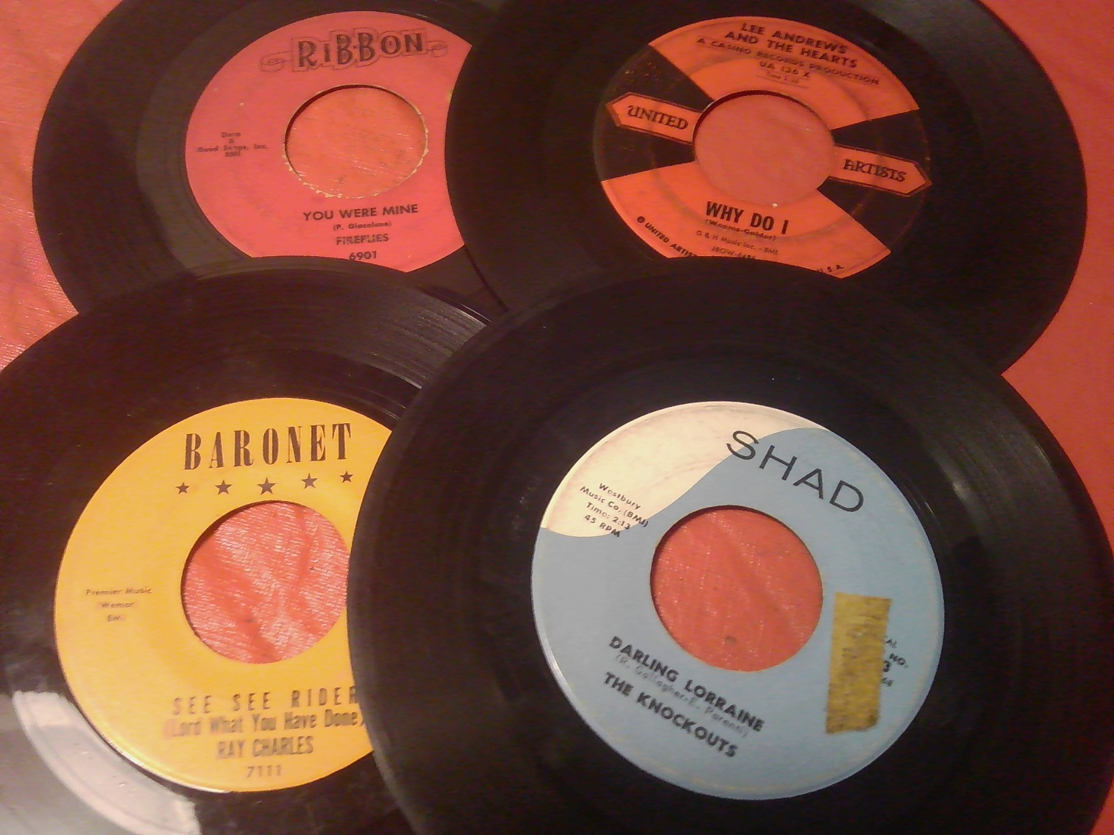 Faux Snakeskin 45 RPM CASE & (50) 1950’s-60’s Doo Wop R & B 45’s See Photos