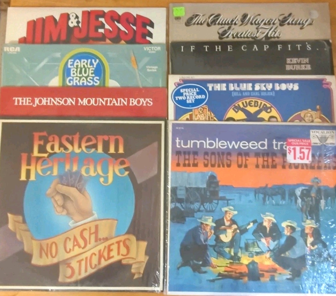 Bluegrass Vinyl Lot (9) Blue Sky Boys Kevin Burke Eastern Heritage / Excellent