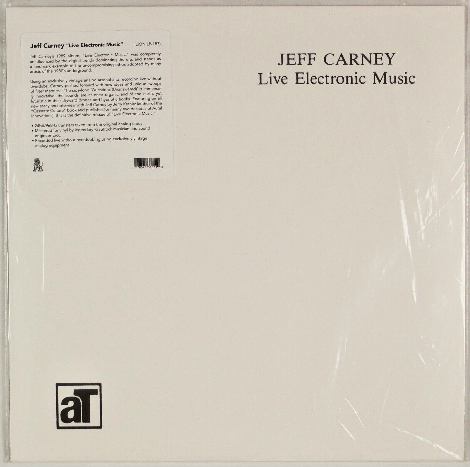 LP-EFF CARNEY-LIVE ELECTRONIC MUSIC STUDIO ANALOG EXP ELECTRONICS REMAST LION LP