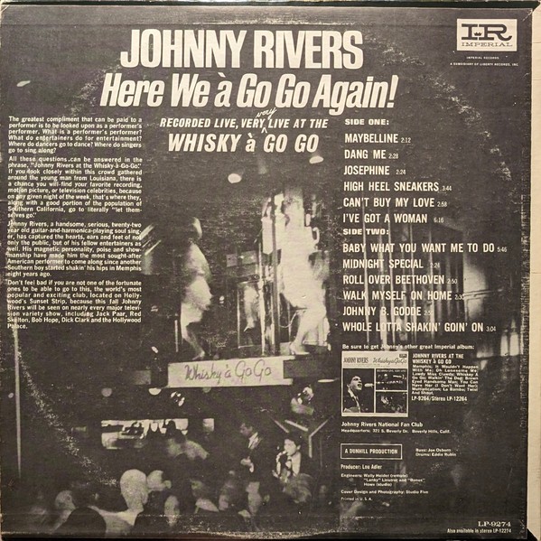Johnny Rivers – Here We à Go Go Again! (LP) (Good Plus (G+)) – 4091266855