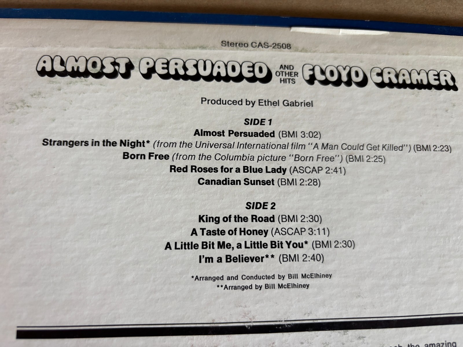 Floyd Cramer Almost Persuaded 71 RCA Camden VINYL LP instrumental piano country