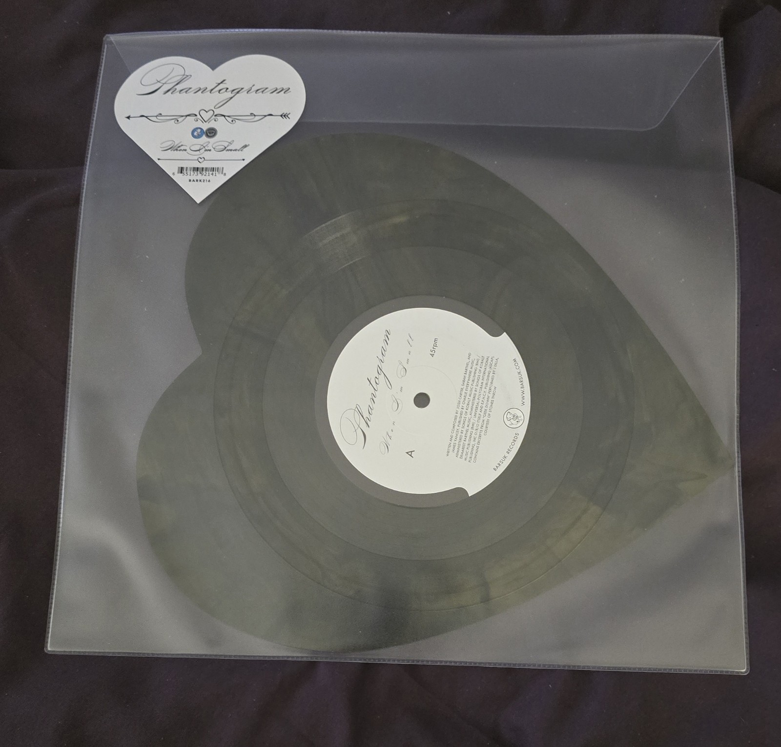 Rare VV Yellow Smoke Heart Shaped Vinyl When I’m Small 10000 Claps Phantogram