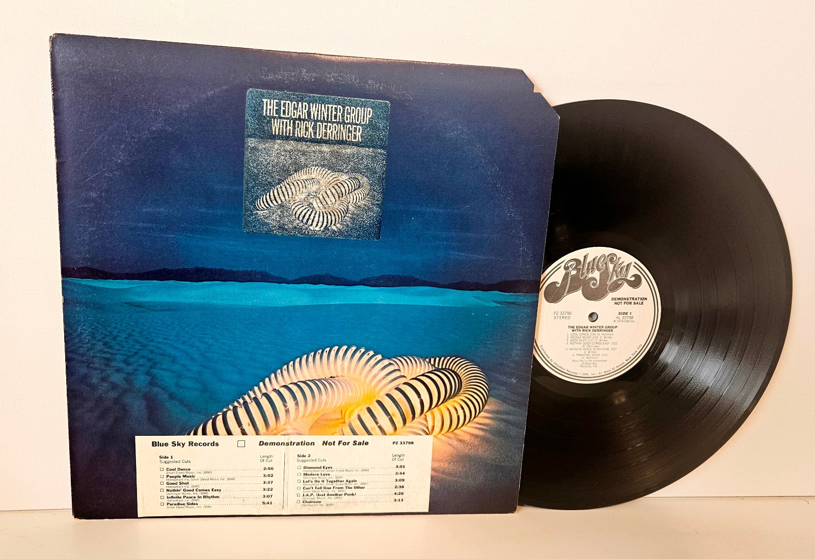 EDGAR WINTER GROUP With Rick Derringer WHITE LABEL PROMO 1975 BLUE SKY PZ 33798