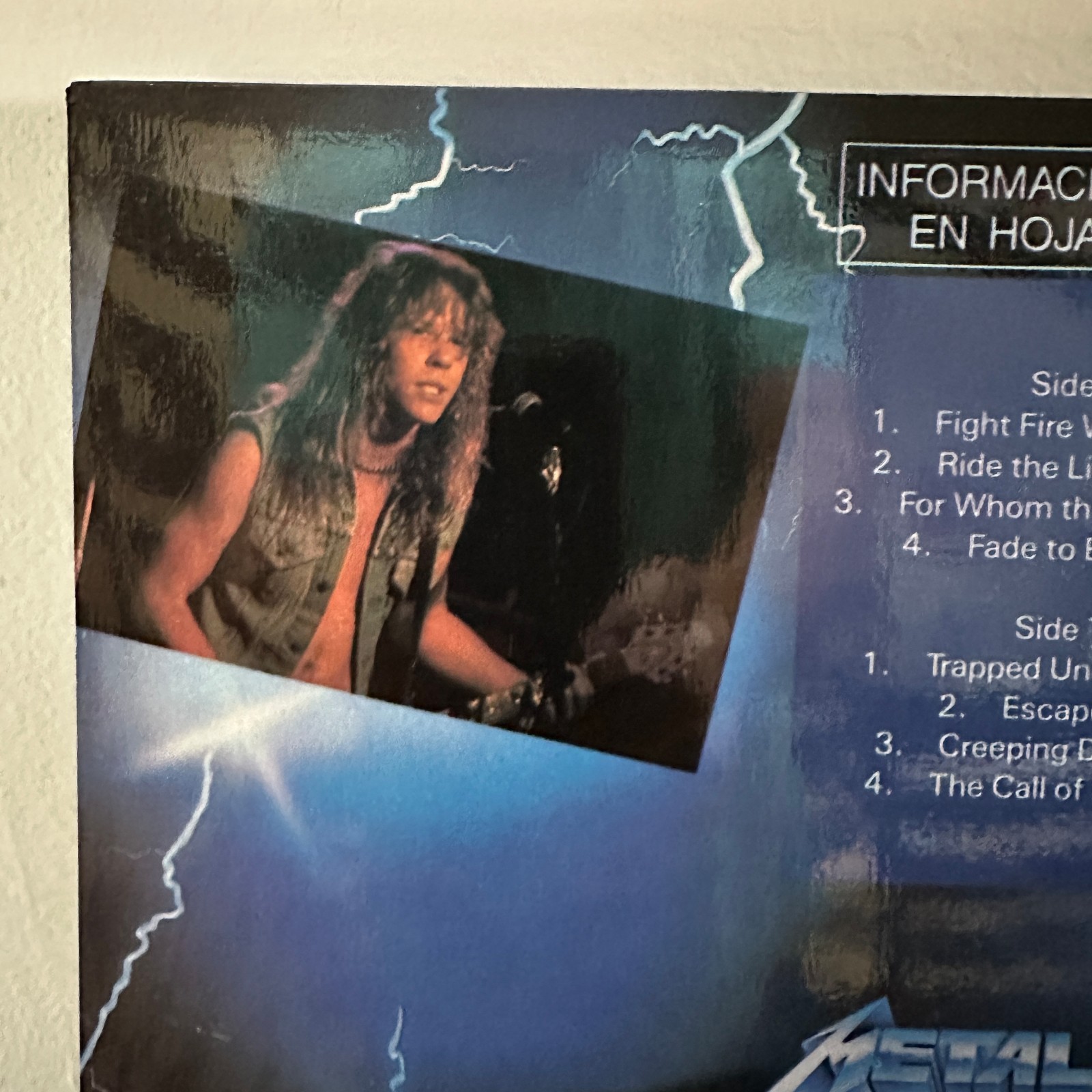 Metallica Ride The Lightning LP Venezuela 1991 Vertigo Sonografica NM/NM