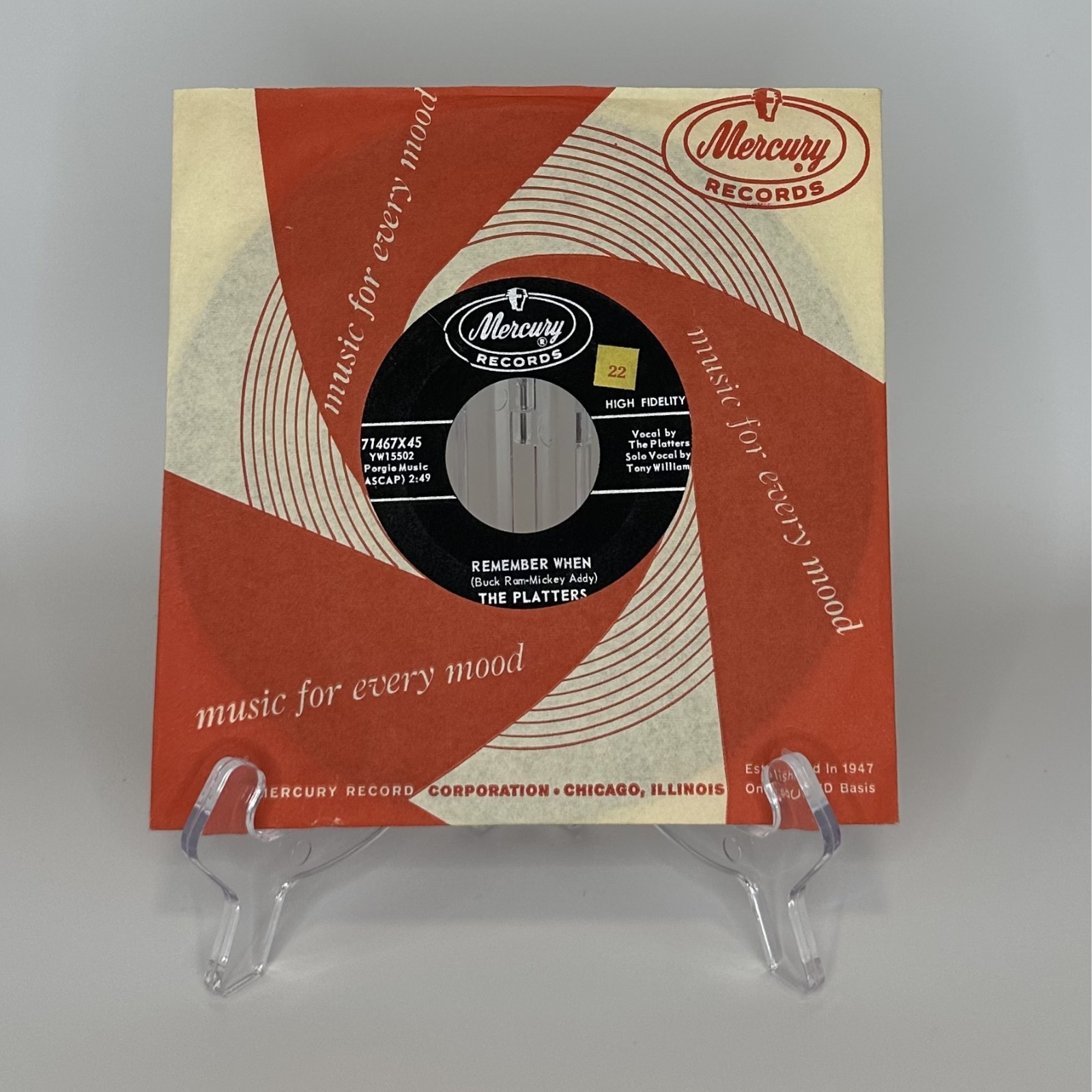 The Platters Remember When / Love Of A Lifetime 7″ 45 RPM Mercury Vinyl Record