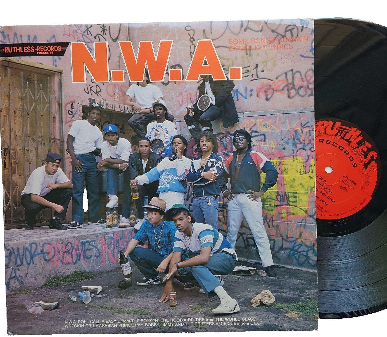 N.W.A. Panic Zone 1987 Dope Man/8-Ball Ruthless/Macola Red Label RE Hip-Hop EX