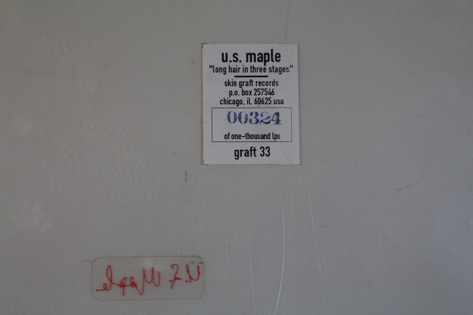 U.S. Maple Long Hair In Three Stages (1995 Skin Graft, numbered, Jim O’ Rourke)